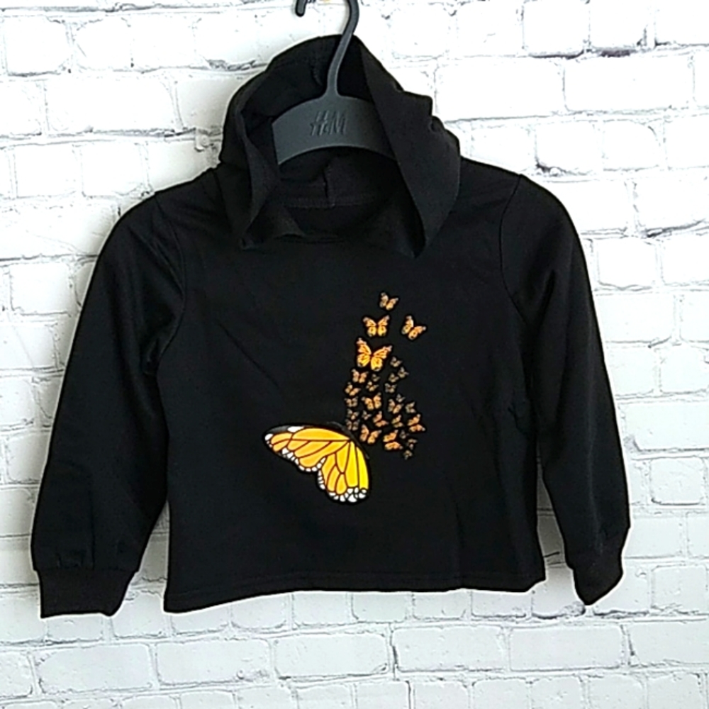 Girls Butterfly Print Hoodie - Picture 3 of 3